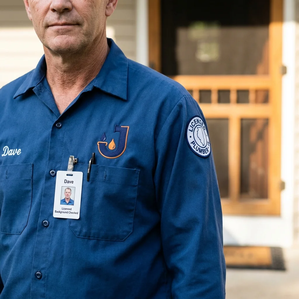 Licensed plumber showing ID badge in Culver, IN